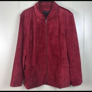 bernardo exclusively nordstrom red suede jacket L